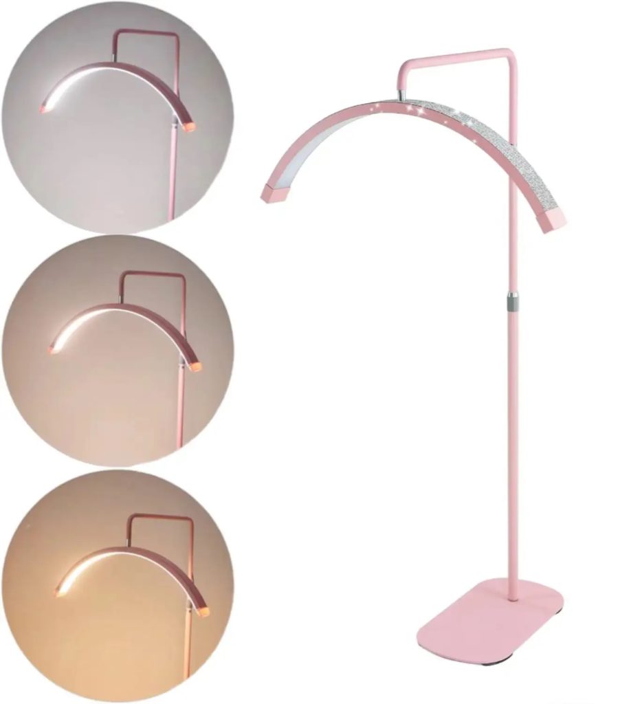 LAMPARA MEDIA LUNA DE PEDESTAL